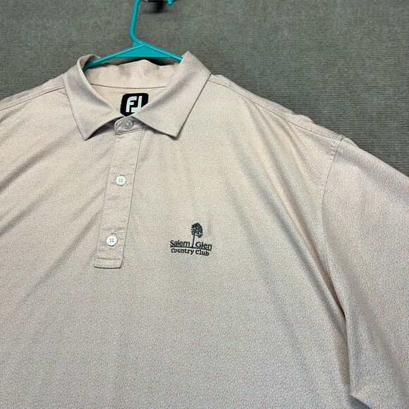 FootJoy Golf Performance Polo Shirt Men's 2XL Orange Peach Salem Glen CC Logo - Picture 1 of 13